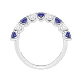 R-81340-SA-W  Lab Diamond & Sapphire Nine Stone Ring (EGL Report Included)