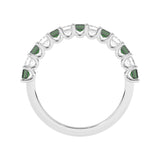 R-81420-EM-W  Lab Diamond & Emerald Thirteen Stone Ring (EGL Report Included)