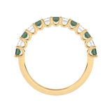 R-81420-EM-Y  Lab Diamond & Emerald Thirteen Stone Ring (EGL Report Included)