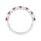 R-81420-RU-W  Lab Diamond & Ruby Thirteen Stone Ring (EGL Report Included)