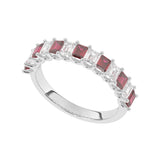 R-81420-RU-W  Lab Diamond & Ruby Thirteen Stone Ring (EGL Report Included)