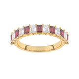 R-81420-RU-Y  Lab Diamond & Ruby Thirteen Stone Ring (EGL Report Included)