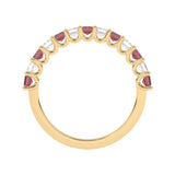 R-81420-RU-Y  Lab Diamond & Ruby Thirteen Stone Ring (EGL Report Included)