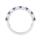 R-81420-SA-W  Lab Diamond & Sapphire Thirteen Stone Ring (EGL Report Included)