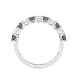 R-81440-EM-W  Lab Diamond & Emerald Eleven Stone Ring (EGL Report Included)