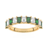 R-81440-EM-Y  Lab Diamond & Emerald Eleven Stone Ring (EGL Report Included)