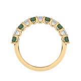 R-81440-EM-Y  Lab Diamond & Emerald Eleven Stone Ring (EGL Report Included)