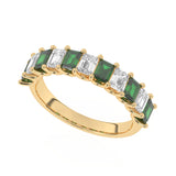 R-81440-EM-Y  Lab Diamond & Emerald Eleven Stone Ring (EGL Report Included)