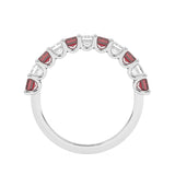 R-81440-RU-W  Lab Diamond & Ruby Eleven Stone Ring (EGL Report Included)