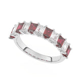 R-81440-RU-W  Lab Diamond & Ruby Eleven Stone Ring (EGL Report Included)