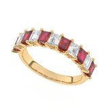 R-81440-RU-Y  Lab Diamond & Ruby Eleven Stone Ring (EGL Report Included)