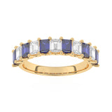 R-81440-SA-Y  Lab Diamond & Sapphire Eleven Stone Ring (EGL Report Included)