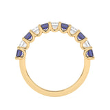 R-81440-SA-Y  Lab Diamond & Sapphire Eleven Stone Ring (EGL Report Included)