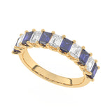 R-81440-SA-Y  Lab Diamond & Sapphire Eleven Stone Ring (EGL Report Included)