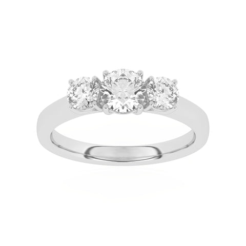 R-82100-AD-W  1.00ct Lab Diamond Three Stone Ring (EGL Report Included)