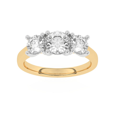 R-82200-AD-Y  2.00ct Lab Diamond Three Stone Ring (EGL Report Included)