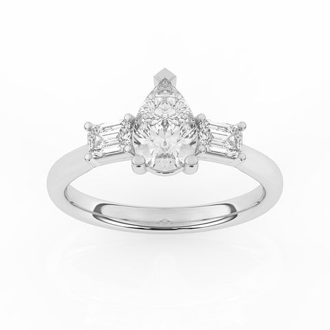 R-82311-AD-W  1.20ct Lab Diamond Three Stone Ring (EGL Report Included)