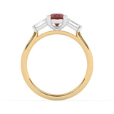 R-82311-RU-Y  Lab Diamond & Ruby Three Stone Ring F/VS (EGL Report Included)