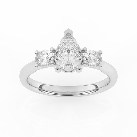 R-82312-AD-W  1.30ct Lab Diamond Three Stone Ring (EGL Report Included)