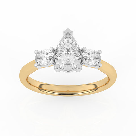 R-82312-AD-Y  1.30ct Lab Diamond Three Stone Ring (EGL Report Included)