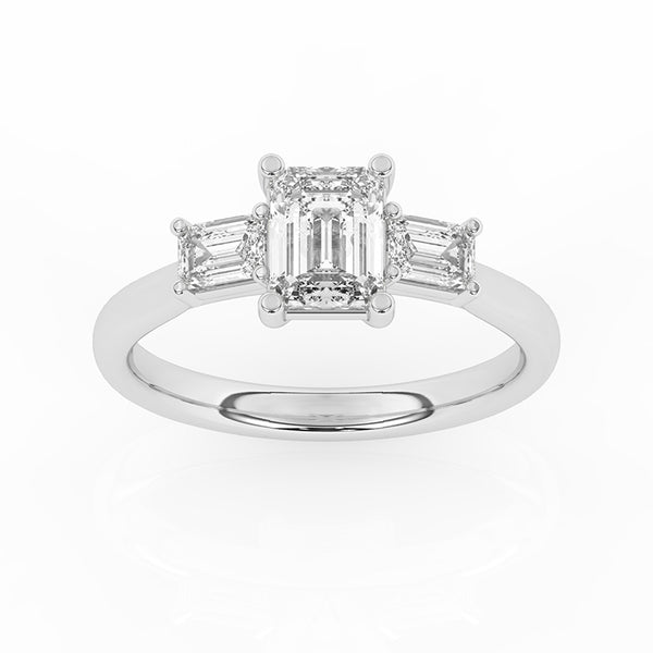 R-82411-AD-W  1.40ct Lab Diamond Three Stone Ring (EGL Report Included)