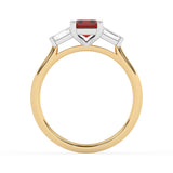 R-82411-RU-Y  Lab Diamond & Ruby Three Stone Ring F/VS (EGL Report Included)