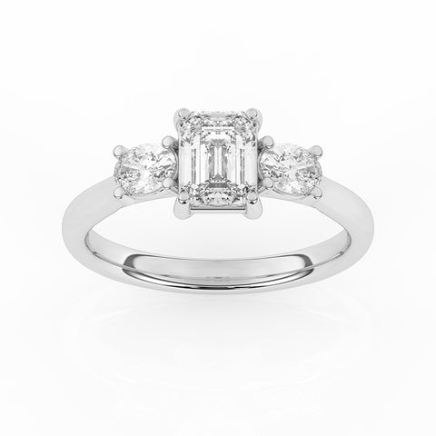 R-82412-AD-W  1.40ct Lab Diamond Three Stone Ring (EGL Report Included)