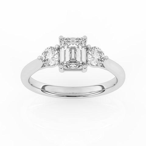 R-82413-AD-W  1.50ct Lab Diamond Three Stone Ring (EGL Report Included)