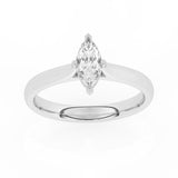 R-82501-AD-W  0.50ct D/VS2 Marquise Cut Lab Diamond Solitaire Ring (IGI Report Included)