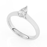 R-82503-AD-W  0.50ct D/VS2 Pear Cut Lab Diamond Solitaire Ring (IGI Report Included)