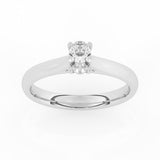 R-82505-AD-W  0.50ct D/VS2 Oval Cut Lab Diamond Solitaire Ring (IGI Report Included)