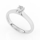 R-82505-AD-W  0.50ct D/VS2 Oval Cut Lab Diamond Solitaire Ring (IGI Report Included)