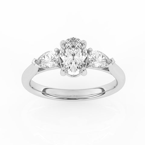 R-82510-AD-W  1.40ct Lab Diamond Three Stone Ring (EGL Report Included)