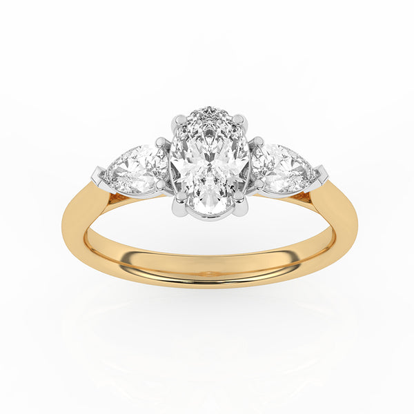 R-82510-AD-Y  1.40ct Lab Diamond Three Stone Ring (EGL Report Included)