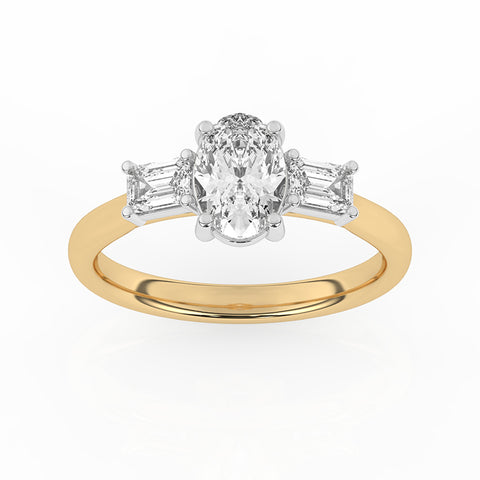 R-82511-AD-Y  1.40ct Lab Diamond Three Stone Ring (EGL Report Included)