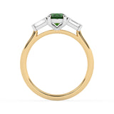 R-82511-EM-Y  Lab Diamond & Emerald Three Stone Ring F/VS (EGL Report Included)