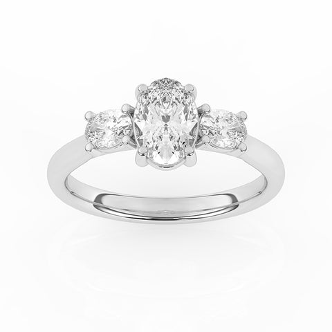 R-82512-AD-W  1.50ct Lab Diamond Three Stone Ring (EGL Report Included)