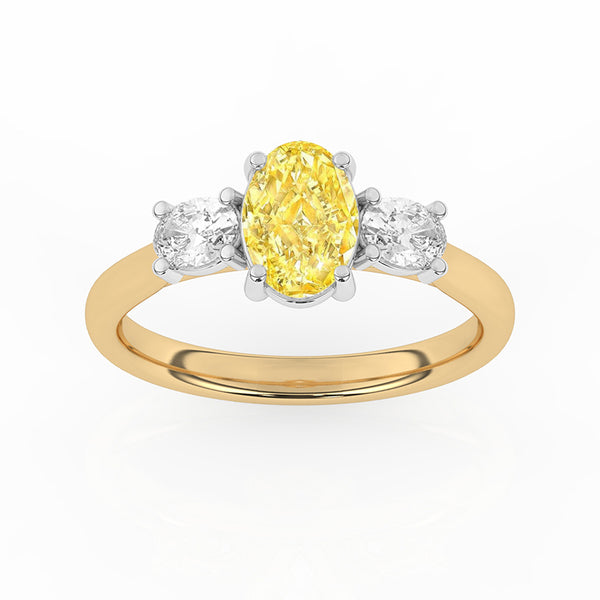 R-82512-YL-Y  1.50ct Lab Diamond Three Stone Ring