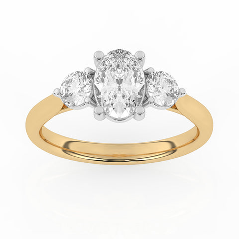 R-82513-AD-Y  1.50ct Lab Diamond Three Stone Ring (EGL Report Included)