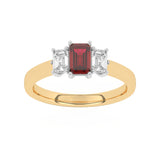R-83100-RU-Y  Lab Diamond & Ruby Three Stone Ring F/VS (EGL Report Included)