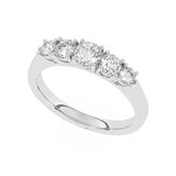 R-85100-AD-W  1.00ct F/VS Lab Diamond Five Stone Ring (EGL Report Included)