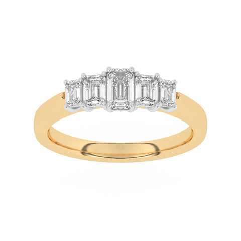 R-86100-AD-Y  1.10ct F/VS Lab Diamond Five Stone Ring (EGL Report Included)