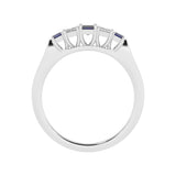 R-86100-SA-W  Lab Diamond & Sapphire Five Stone Ring F/VS (EGL Report Included)