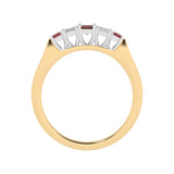 R-86100-RU-Y  Lab Diamond & Ruby Five Stone Ring F/VS (EGL Report Included)