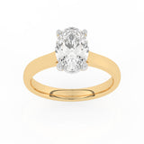 R-89200-AD-Y  2.00ct D/VS2 Oval Cut Lab Diamond Solitaire Ring (IGI Report Included)