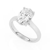 R-89300-AD-W  3.00ct D/VS2 Oval Cut Lab Diamond Solitaire Ring (IGI Report Included)