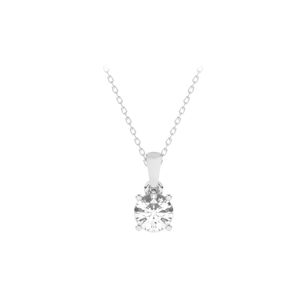 P-81050-AD-W  0.50ct F/VS Brilliant Cut Lab Diamond Solitaire Pendant with 18" (45cm) Chain (EGL Report Included)